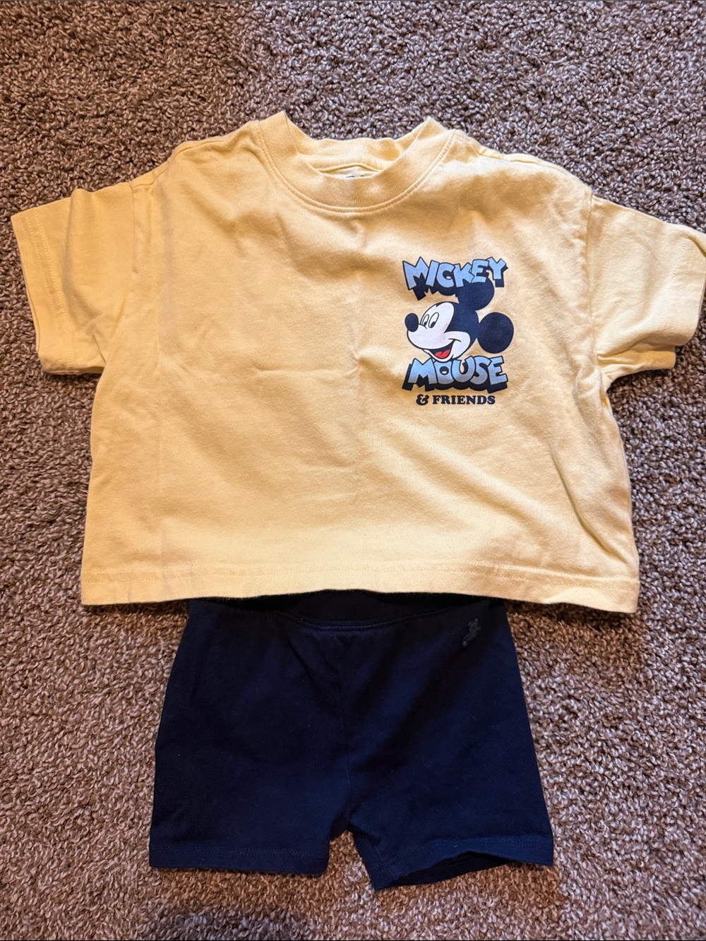 Mickey Mouse Yellow Kids' Short Sleeve Tee - with matching bottoms GAP